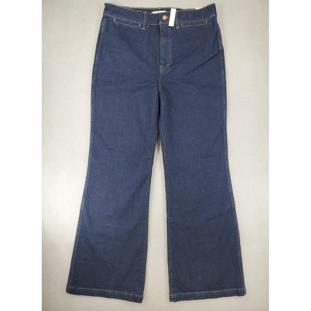 Madewell High-Rise Flare Jeans Women 31 Dark Blue Stretch Denim NEW
